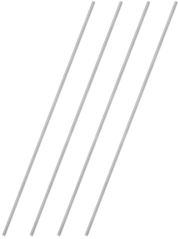 QUARKZMAN 4 Stück Vollgewindestangen M2.5 x 2.5x0.45mm Steigung 304 Edelstahl Rechtsgewinde Gewindestifte 200mm/8 Lange Gewindestangen Befestigungselemente Für Ankerbolzen Aufhänger Klemmen
