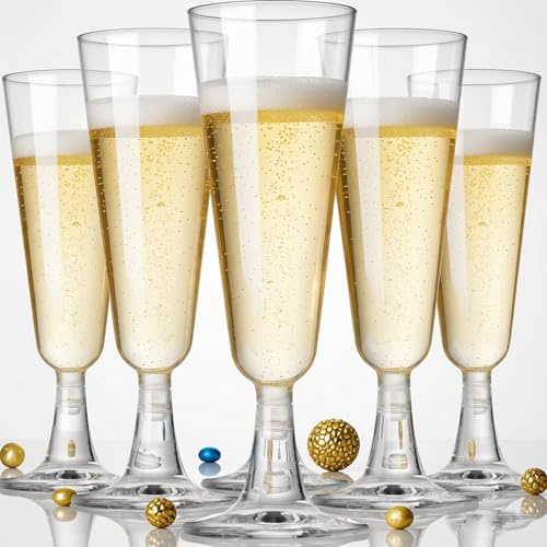 MITUMORMOR 30 bicchieri da spumante in plastica, 150 ml, trasparenti da champagne, in plastica, per matrimoni, feste, picnic, compleanni