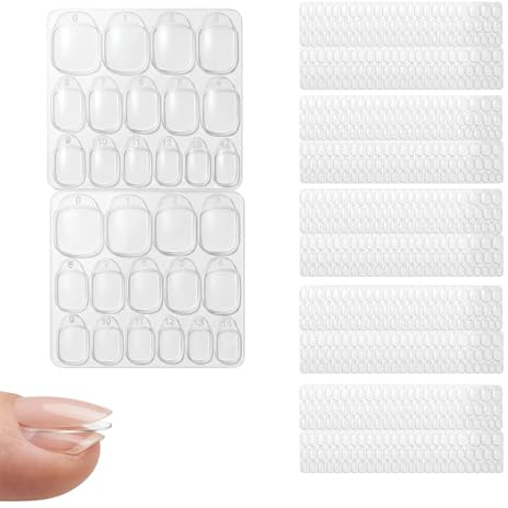 600 unidades de pegatinas de pegamento, almohadillas adhesivas para uñas postizas para uñas postizas, 15 tamaños, pegamento de doble cara para uñas y puntas, pegatinas autoadhesivas para uñas con