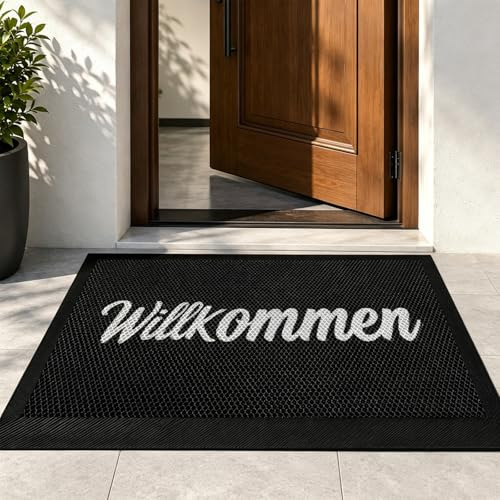 lelewangluo Fußmatte Außen, 50 * 80CM Extrem rutschfeste Schmutzfangmatte, Langlebig Fußabtreter Außenbereich, Staubdicht und Waschbar Türmatte Außen Wetterfest für die Haustür