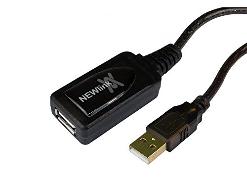 rhinocables USB Extension Cable Lead Wire Black USB 2.0 Boost Repeater Active Extender Male - Female Socket (10m Boost)