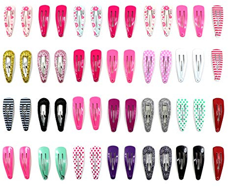 Zapire 52pcs Small Hair Clips for Girl No Slip Snap Barrettes for Toddlers Girls Kids Women Hair Accessories