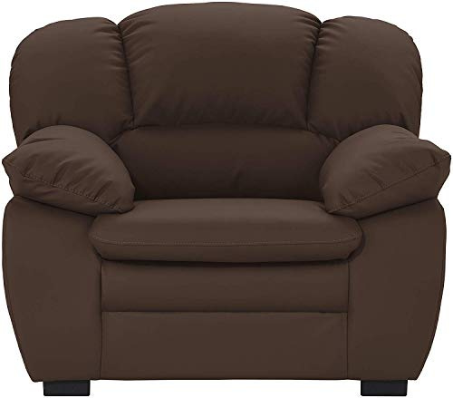 Mivano Sessel Casino, Ledersessel passend zum 2er und 3er Sofa Casino , 109 x 88 x 92, Kunstleder Braun