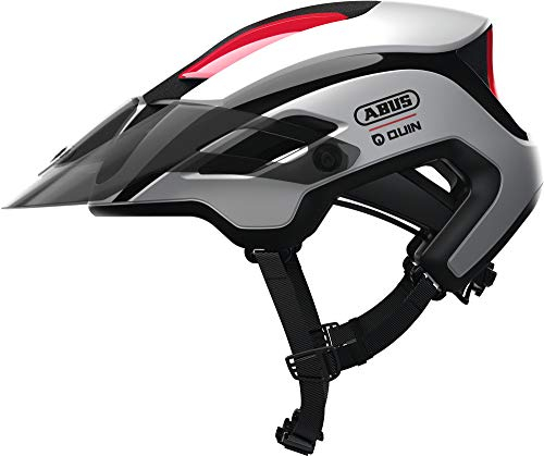 ABUS Montainbike-Helm MonTrailer Quin - Smarter Fahrradhelm mit Crash-Erkennung und SOS-Alarm-System - Unisex - Weiß, Größe M (55-58 cm)