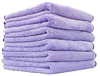 The Rag Company - Minx Royale – Serviettes Professionnelles en Microfibre mélange 70/30 de qualité supérieure, Super pelucheuses, sans rinçage et sans Eau, Polissage et Polissage, 400 g/m², 40,6 x