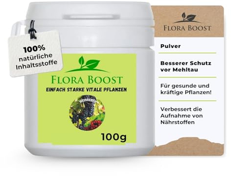 Flora Boost Weinreben Dünger 100g, Pulverdünger für bis zu 100L Gießwasser | Dünger in Pulverform mit Sofort- & Langzeitwirkung, Blatt- & Wurzeldünger, 100% natürlicher Pflanzendünger