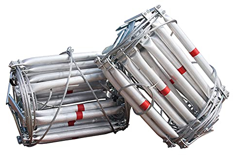 ZXCVBAS Rettungsleiter,Sicherheitsleiter,Feuerleiter-Seilleitern, Flammhemmend, Notfall-Sicherheitsleitern Aus Aluminiumlegierung, Zusammenklappbare Aufbewahrung,12m/39.37ft
