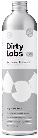 Dirty Labs Perfume Free, Organic Enzyme Liquid Detergent, 80 Washes, Highly Concentrated, High Efficiency and Standard Machine Wash, Non-Toxic, Biodegradable, Stain and Odor Removal