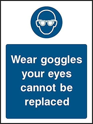 Tragen Sie eine Schutzbrille Ihre Augen können nicht ersetzt werden.Hinweisschild