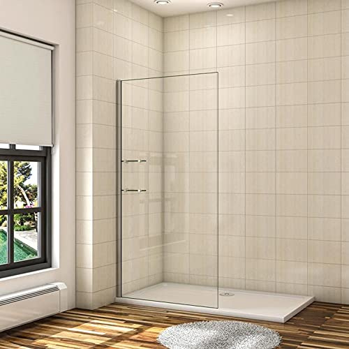 AICA paroi de douche 70x190cm paroi de douche à l'italienne avec 2 étagères en verre securit