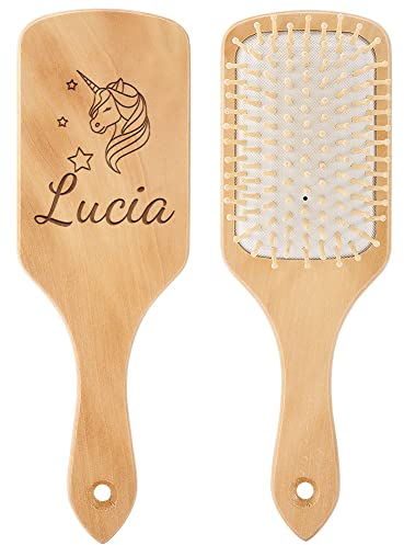 Personalised Hair brush, Bamboo Paddle Hairbrush for Thick Curly Fine Long Short Hair for Women Men Kids, Paddle Brush, Engraved Name Personalised Gifts