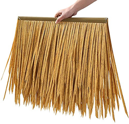 Lqdpdd Wetterfeste Natur Dachschindel Künstlicher Palmschindel Paneele,wetterfest Und Verrottet Nicht,for Tiki Bar Garten Hawaii Strandschir Gartenschirm(Size:18pcs,Color:Gelb)