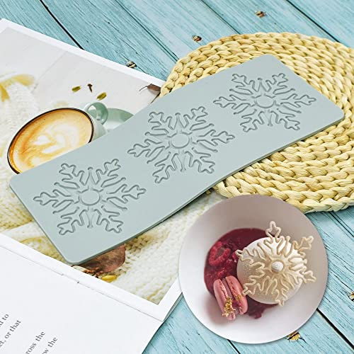 Stampo in silicone con fiocco di neve intagliato in 3D per cioccolatini, caramelle, fondente, torte, decorazione per cupcake (24,9 x 9,8 x 0,3 cm)