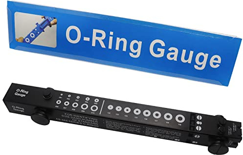 O-Ring Gauge Make Work Smart, Telescoping O Ring Sizing Plastic Gauge, Slide Style National Type, for Measuring O Rings Inner Diameter, OD, Thickness Gauge Black
