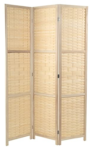 DESIGN DELIGHTS RAUMTEILER Bambu | 3-teilig, 170x120 cm, Bambus | Paravent, Faltbarer Raumtrenner, freistehende Trennwand, Bambus Stellwand, Sichtschutz | Farbe: Natur