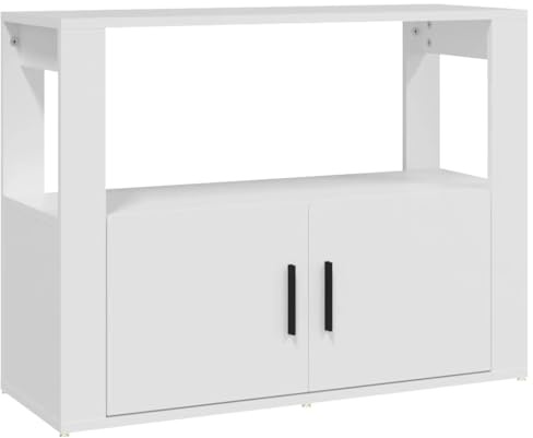 vidaXL Sideboard Schrank Anrichte Beistellschrank Kommode Mehrzweckschrank Standschrank Wohnzimmerschrank Weiß 80x30x60cm Holzwerkstoff