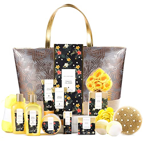 SPA LUXETIQUE Bad Geschenkset für Damen-Beauty Set für Frauen 15tlg Geburtstagsgeschenk,Schaumbad Spa Set, Geburtstagsgeschenk mit Duschgel,Geräumige Handtasche,Ideale Geschenke,Muttertagsgeschenk
