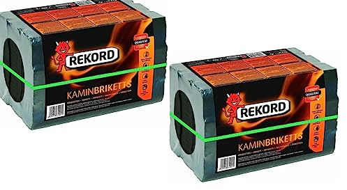 zbs24 Braunkohlebriketts Rekord 20 kg 2 Bündel a 10 kg - Bündelbriketts zum Heizen und Grillen