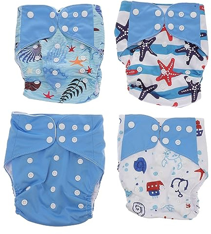 Cabilock 4stücke Wiederverwendbare Windelhose Atmungsaktiv Und Elastisch Mit Einlegbarer Saugverstärkung Weiche Stoffwindel Für Junge Mädchen Und Kleinkinder Auslaufsicher Und Langlebig