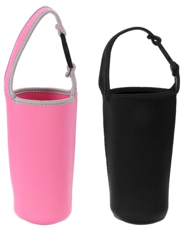 PATIKIL Set de 2 Portavasos para Vasos de 30 oz, Funda de Neopreno Aislante para Tazas de Café y Botellas de Agua, Protector de Manga para Deportes al Aire Libre, Negro, Rosa