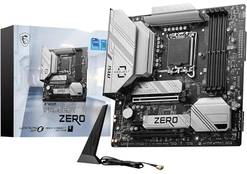 MSI B760M Project Zero Mainboard, Back Connect mATX - Unterstützt Intel Core Prozessoren der 14., 13 und 12. Generation LGA 1700, DDR5 7800+MHz/OC, PCIe 5.0 x16,