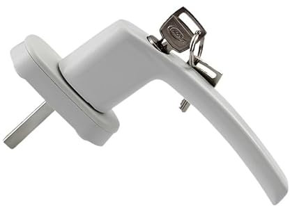 SkyjOy Manilla Ventana Cerradura de manija Redonda de Repuesto for Ventana Vintage, con Llave, Ventana abatible de aleación de Aluminio, manija Exterior Manilla Puerta Ventana