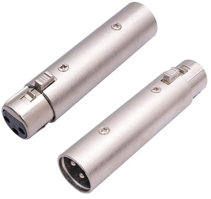 summina 2 stücke XLR Adapter XLR Stecker Auf Buchse Adapter XLR Buchse auf Stecker Mikrofon Audio Konverter Zink-legierung Shell 3 pin Weibliche Kabel Adapter