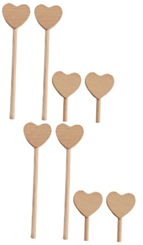 BESTonZON 8 STK Liebesstock Ornamente Präsentieren Zauberstab Selber Machen Sticks Kuchen Behandeln Eisstiele Basteln Eisstock Herz-Kuchen-Picks Stöcke Behandeln Blumentopf Schreibtisch