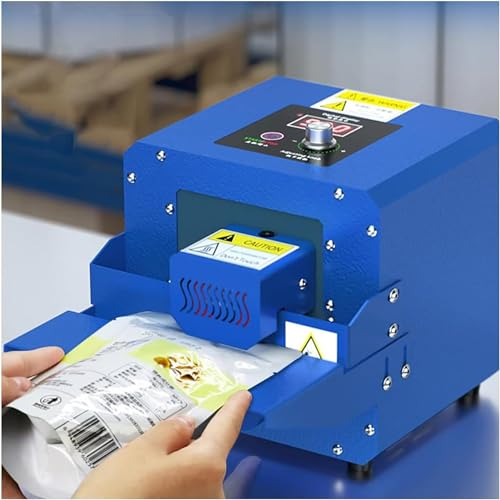 YYEDHEE Macchina termosaldatrice,Sigillatrice a rullo continuo automatica in plastica,Sigillatrice per sacchetti per biscotti, piccoli negozi, cucina domestica, 285 x 188 x 188 mm