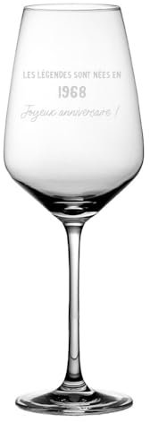 CADEAUX.COM - Verre À Vin Message Générique Année 1968 Personnalisé - Cadeau Personnalisable - Cadeau Anniversaire - Cadeau Homme et Femme - Cadeau Année