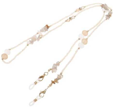 AOKWAWALIY Perlen-Brillenkette Für Damen Mit Kristallsteinen Stilvolle Sonnenbrillenhalter Kette Leicht Und Stabil Als Brillenhalter Und Maskenkette Für Alltag Und Sport