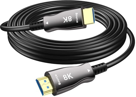 SinLoon Fibra Óptica HDMI Cable Ultra 8K de alta velocidad HDMI 2.1 Cable 48Gbps 8K @ 60Hz 4K @ 120Hz Soporte DDC CEC HPD eARC Compatible con HDTV Xbox Blu-ray Monitor Proyector portátil (16FT)
