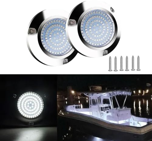 Riloer Lot de 2 lampes marines LED étanches pour bateau, 12 V DC, lumières d'arc de bateau marin pour bateau, ponton, yacht, lumière blanche
