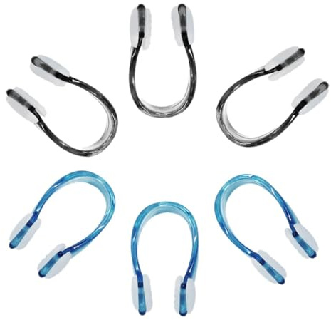 SIRLOMU 6 Piezas Pinza Nasal Antideslizante para Natación con Caja de Almacenamiento, Protector de Nariz para Adultos y Niños, Ideal para Principiantes y Nadadores Profesionales