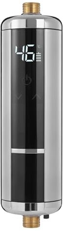 Mini chauffe-eau instantané 5500 W - Chauffe-eau instantané de 30 à 52 °C - Petit pour cuisines, salons de coiffure, hôtels, lavabos (argenté)