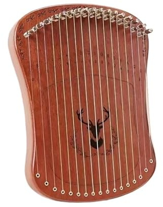 XPJYUA Lyre Harp Mini-Harfe, Fingerorgel mit Saiten, 17 Töne, Lyra, Buche, Einzelbrett-Stil, einfach zu bedienen, kleines Instrument for Anfänger, Geschenke for Kinder(Brown-Box Type)