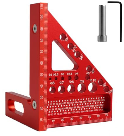 3D-Gehrungswinkel Multifunktional 22.5-90 Winkelmaß Aluminiumlegierung, 22.5-90 Grad Winkelmaß, Hochpräzises Anreisswerkzeug für Holzbearbeitung, Ingenieurwesen und Bau, Langlebig