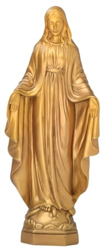 Jungfrau Maria Statue, 27 cm, Bronze-Figur, gesegnete Jungfrau Maria, betende Skulptur, religiöse Heimdekoration, katholisches religiöses Geschenk für Altar, Sammlung und spirituelle Sammlerstücke