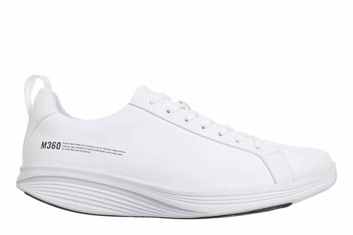 MBT M360 E2 Zapatillas de Deporte para Hombre Estilo Moderno. Deportivas de Caminar Anatómicas y Cómodas. Calzado Fisiológico de Confort y Estabilidad con Suela balancin. Color Blanco