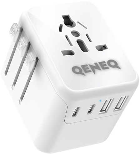 Reiseadapter Weltweit Reisestecker Mehrfachsteckdose Universal Adapter -Travel Steckdose Worldwide mit 2 Typ C 2 USB A und 1AC Stecker Internationaler Deutschland zu USA UK Japan Thailand Australien