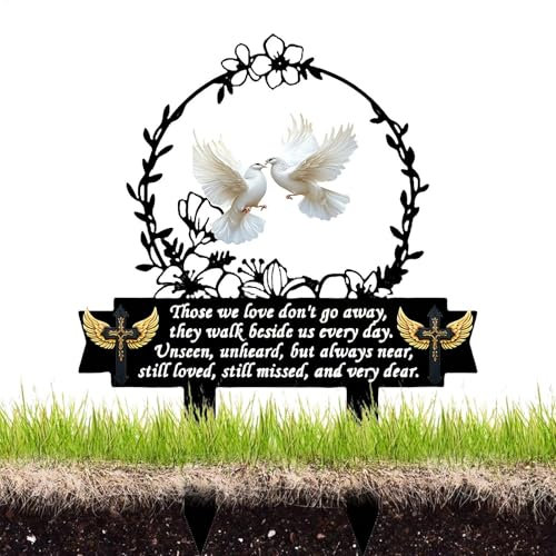 Decorazioni commemorative per tombe, in acrilico, per cimitero, prato, cuore e simpatia, 120 g, in acrilico, resistente alle intemperie, per esterni, cortile, giardino