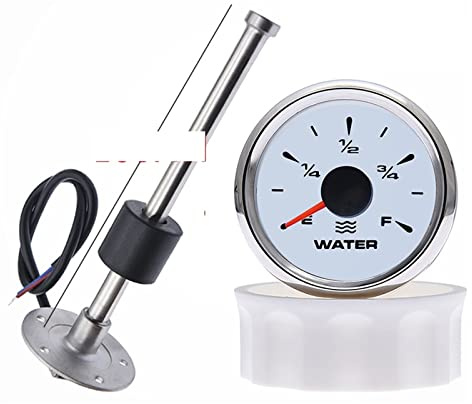 Medidor de Gasoil Deposito, Sensor de nivel de agua de 0~190 ohmios + indicador de nivel de agua con indicador de nivel de tanque de agua de retroiluminación de 7 colores,para vehículos recreativos