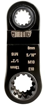 JONARD TOOLS PRW-813 Clé à cliquet de poche – 8-13 mm Outil à main avec plusieurs douilles pour écrous métriques, impériaux, étoilés et carrés, compact pour les espaces restreints