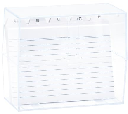 K3T Fichero DIN A6 con registro y 20 fichas a rayas, carcasa transparente, número de referencia 65962