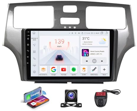 Android 13 Car Stereo 9 Inch Touch Screen Auto Player Built-in 4G WiFi CarPlay DSP GPS Navigation RDS DAB+ Radio Bluetooth Support Camera DVR for Lexus ES300 ES330 XV30 2001-2006(NF-6)