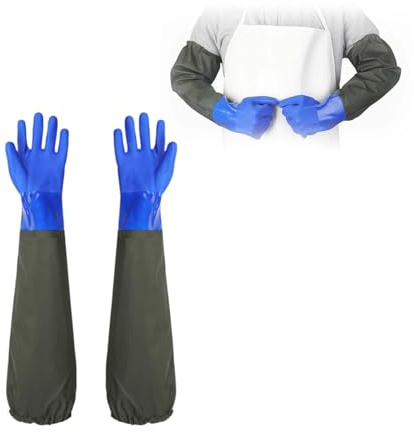 ZHYUAN 75 cm, Gantslongs élastiques, Gantslongs en caoutchouc, Gantslongs en caoutchouc imperméables, Gants pour aquarium, convient aux hommes et aux femmes, résistant aux acides et aux alcalis