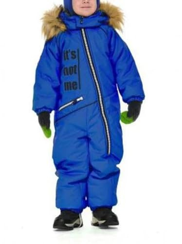 Generisch Schneeanzug Kinder Skioverall Winddicht Wasserdicht Schneeoverall Atmungsaktiv Warm Skianzug mit Pelzkragen Kapuze Gefüttert Skifahren Outfit für Mädchen Jungen 2-15 Jahre