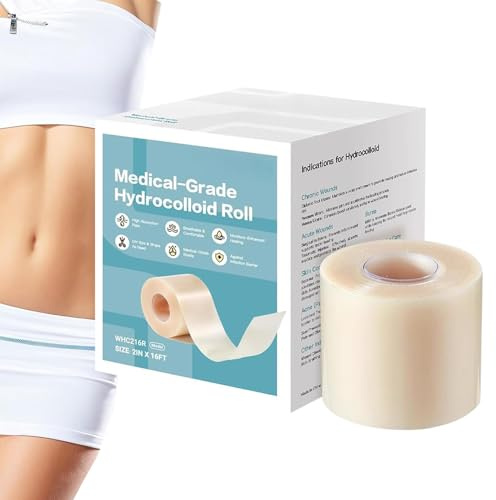 Hydrocolloid Pflaster | 5 M Hydrokolloid Pflaster | Wundpflege Wasserdicht Schneidbar Pads für Alltag Tragen Verbrennungen Training Outdoor Aktivitäten