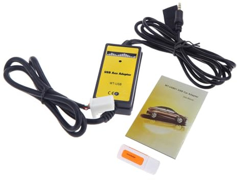 Acouto USB Aux-in Adattatore Lettore MP3, Interfaccia Ricevitore Audio Auto con Connessione Diretta Tramite CD Changer Porta Qualità Suono, Controllare i File