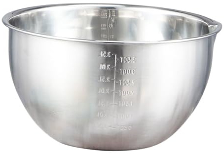 LALADEFIEE Mélangeur à Œufs Design Simple et Résistant en Acier Inoxydable Bol 2.0l avec Graduation Pratique Cuisine et Pâtisserie